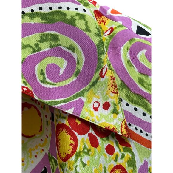 Transitions Silk Jacket Size 12 Colorful Geometric Art‎ to Wear Statement - Picture 6 of 10